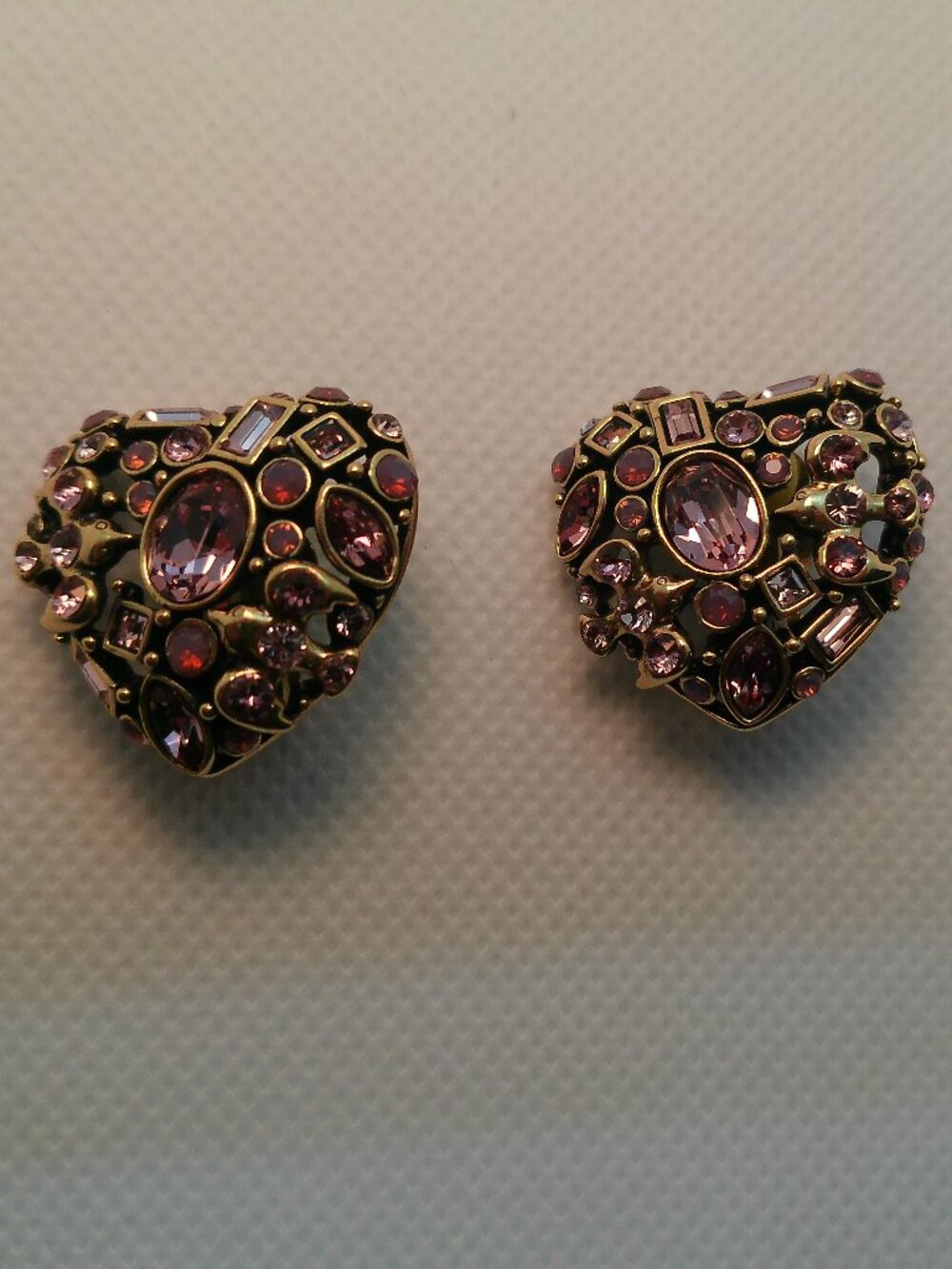 Earings Heidi Daus "HEART" Inspired Clip-On Style Stud Earrings